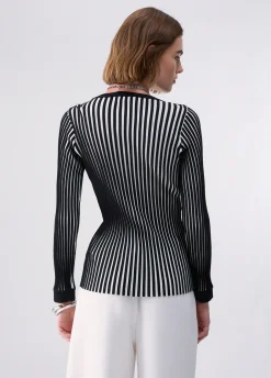 Maglia a coste bicolore