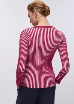 Maglia a coste bicolore