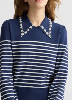 Maglia a righe con colletto