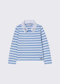 Maglia a righe con colletto gioiello