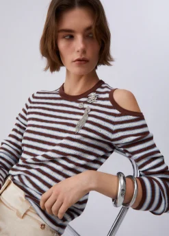Maglia a righe con cut-out