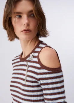 Maglia a righe con cut-out