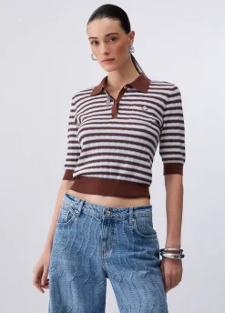 Maglia a righe con dettagli gioiello