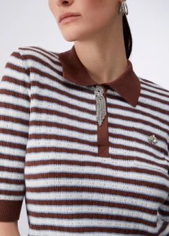 Maglia a righe con dettagli gioiello