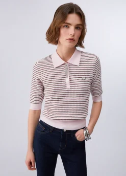 Maglia a righe con dettagli gioiello