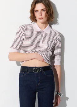 Maglia a righe con dettagli gioiello