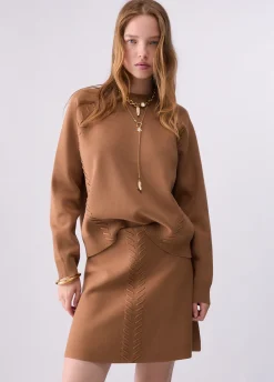 Maglia boxy con dettagli intrecciati