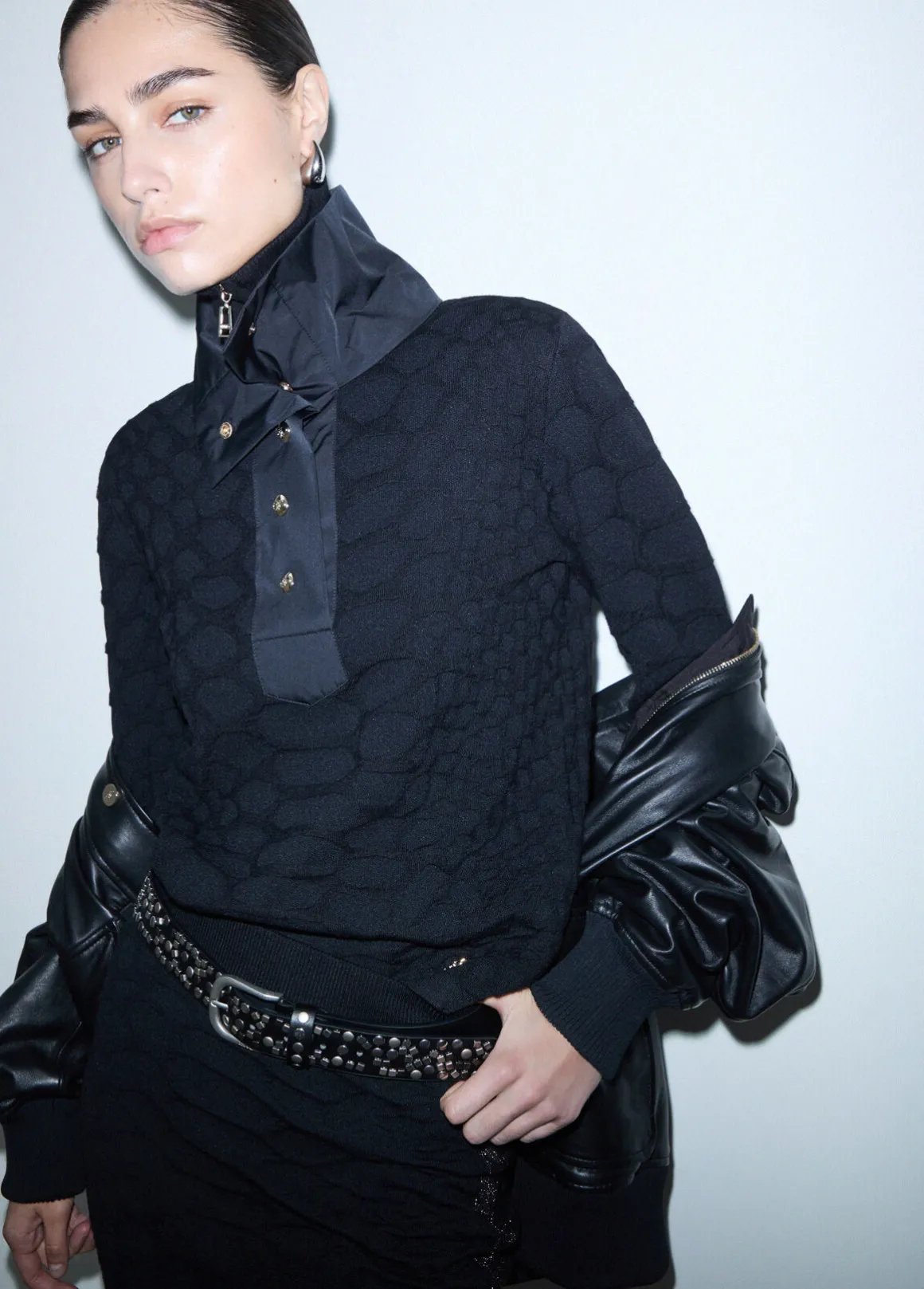 Maglia coccodrillo jacquard