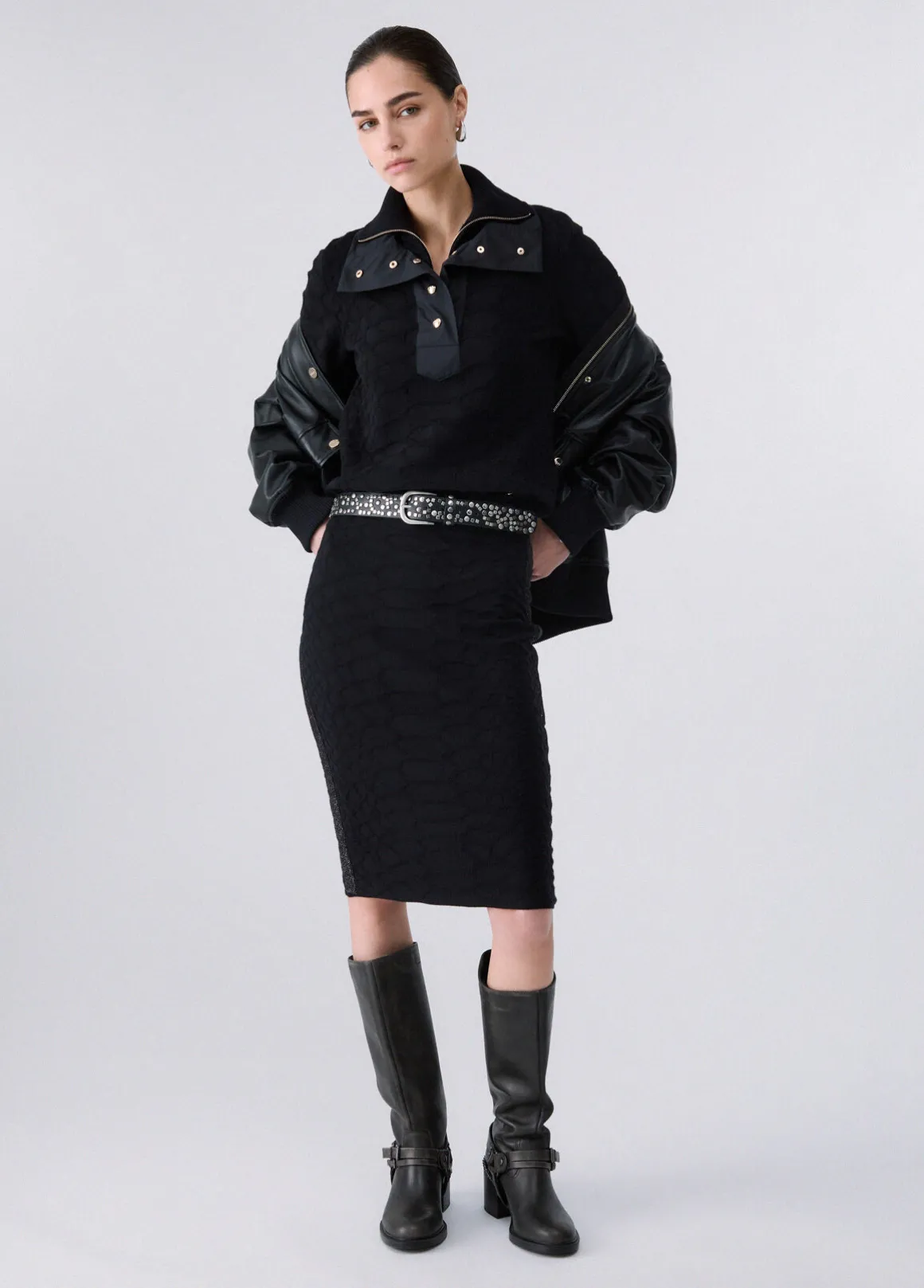 Maglia coccodrillo jacquard