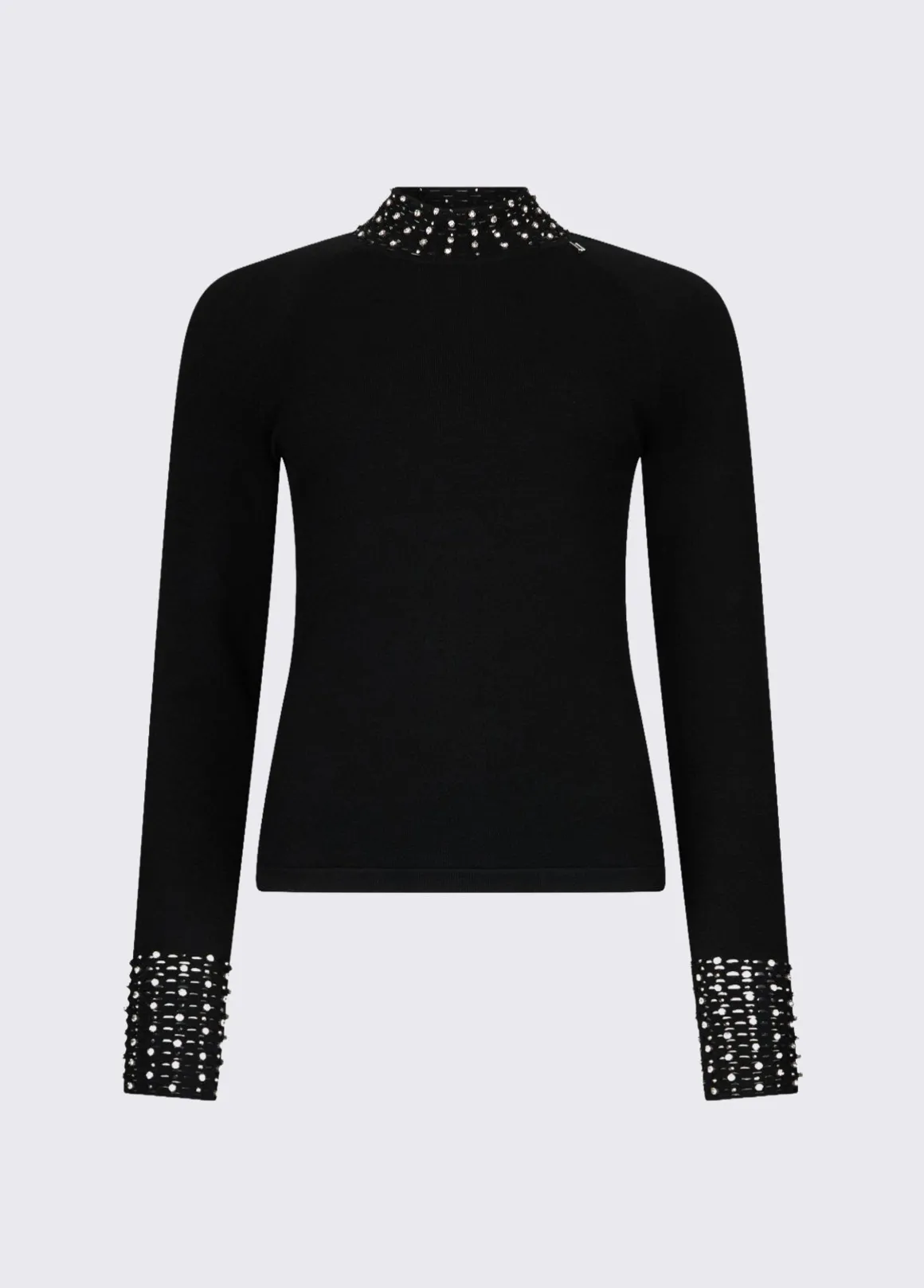 Maglia con cut-out e ricami gioiello