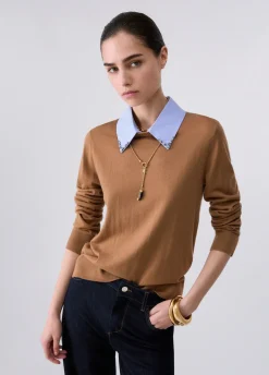 Maglia con dettaglio popeline