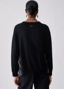Maglia con inserti in raso