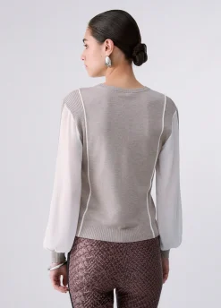 Maglia con inserto in georgette