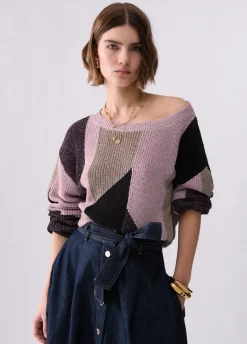 Maglia con intarsi lamé