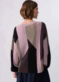 Maglia con intarsi lamé