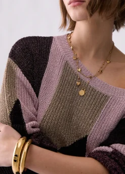 Maglia con intarsi lamé