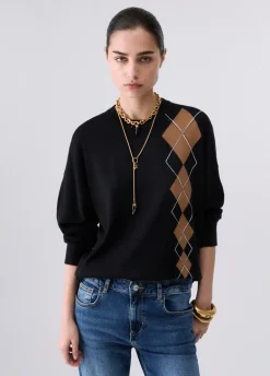 Maglia con intarsio geometrico