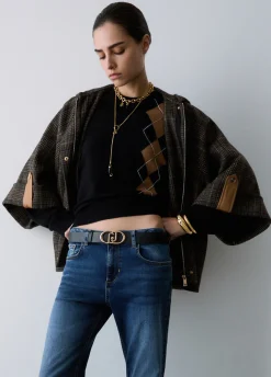 Maglia con intarsio geometrico