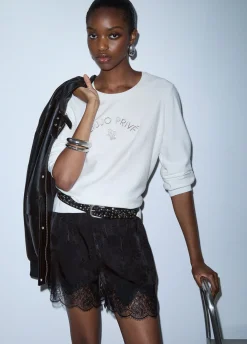 Maglia con micro paillettes