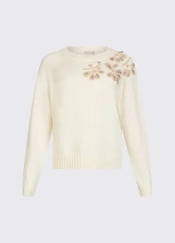 Maglia con ricami gioiello