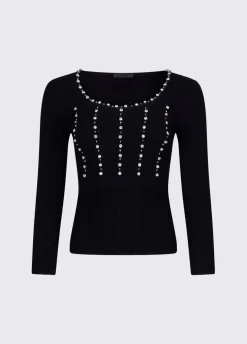 Maglia con ricami gioiello
