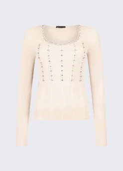Maglia con ricami gioiello