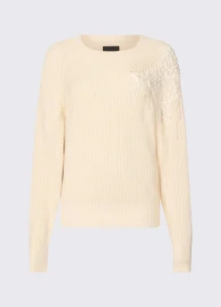 Maglia con ricamo in rafia