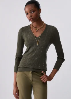 Maglia in lana con scollo a V