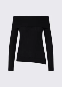 Maglia in lana con scollo bardot