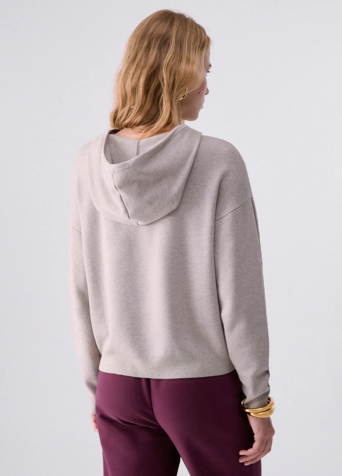 Maglia jacquard con cappuccio