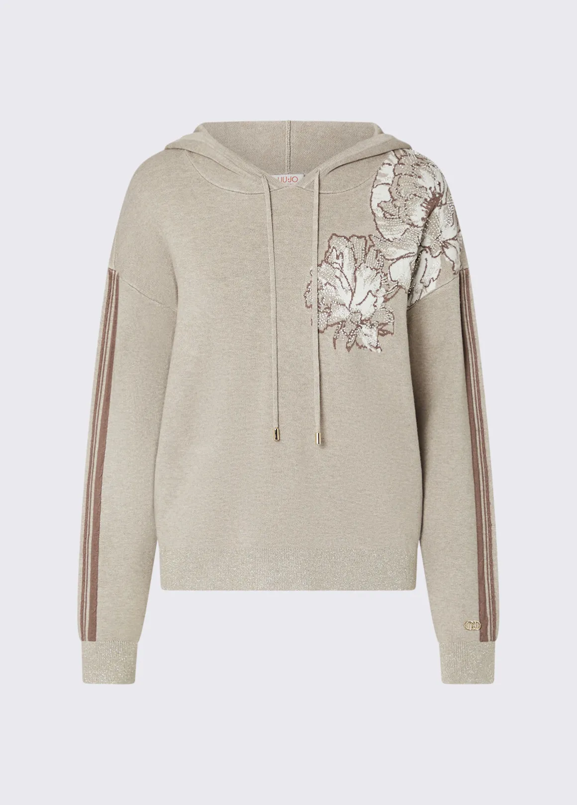 Maglia jacquard con cappuccio