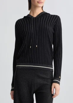 Maglia lurex® con cappuccio