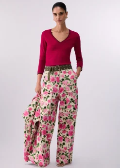 Maglia scollo a V con spacchetti