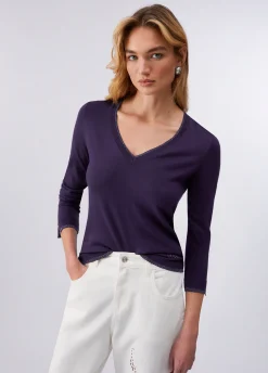 Maglia scollo a V con spacchetti