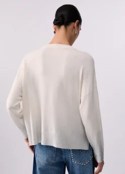 Maglia scollo a V laminata