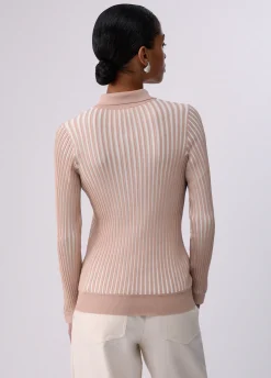Maglia serafino a coste