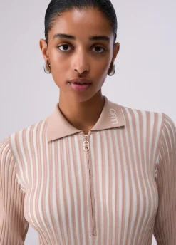 Maglia serafino a coste