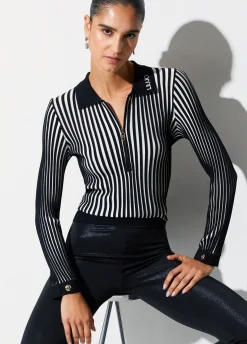 Maglia serafino a coste