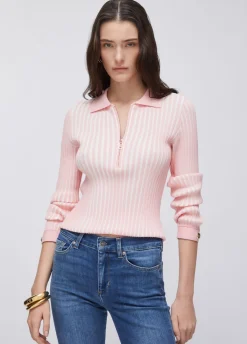 Maglia serafino a coste