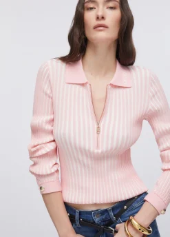 Maglia serafino a coste