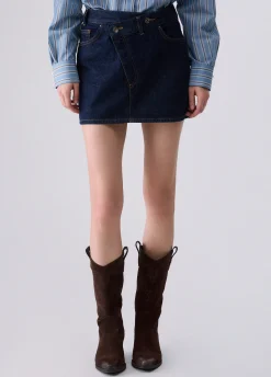 Minigonna in denim asimmetrica
