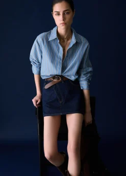 Minigonna in denim asimmetrica