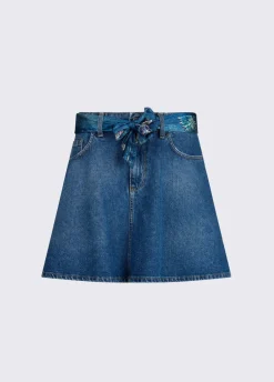 Minigonna in denim con foulard