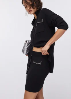 Minigonna in maglia con perline