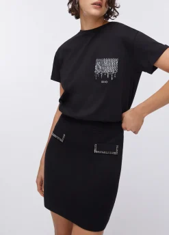 Minigonna in maglia con perline