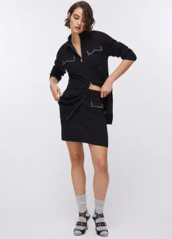 Minigonna in maglia con perline