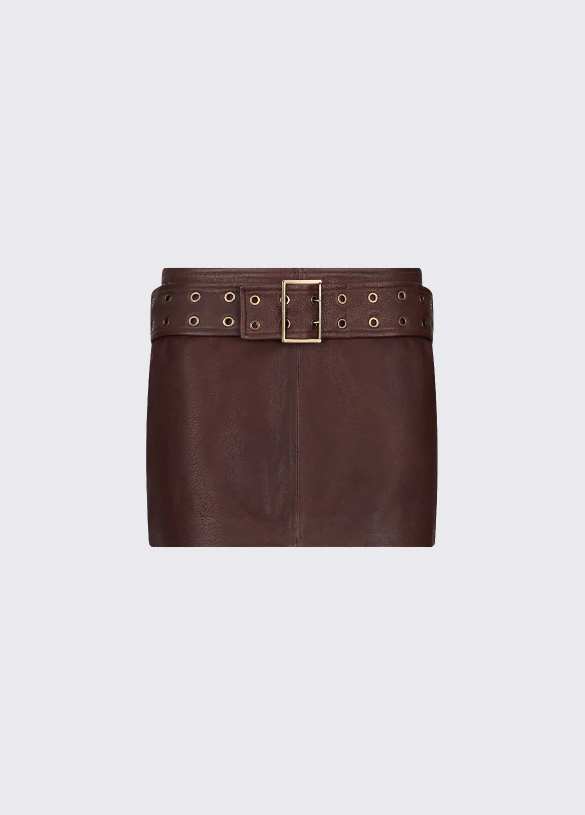 Minigonna in pelle con cintura