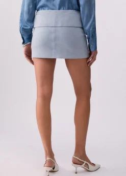 Minigonna in pelle scamosciata