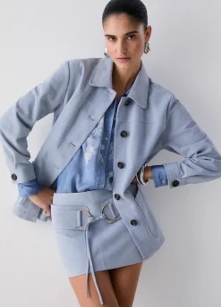 Minigonna in pelle scamosciata