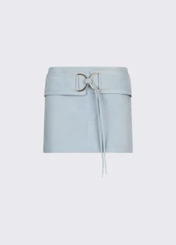 Minigonna in pelle scamosciata